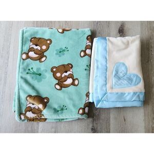 Pavilion - Baby Boy - Blue Silk Edge Royal Plush Baby's First Blanket 30" x 40"